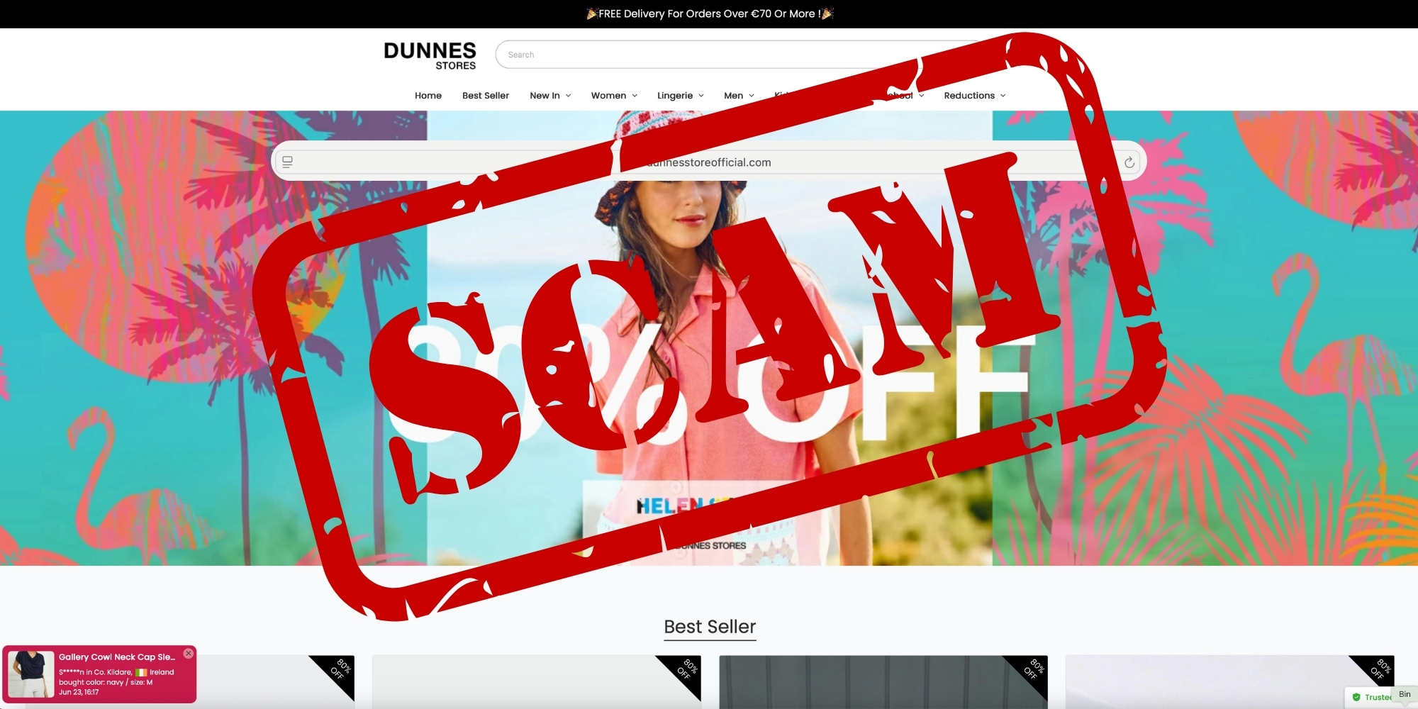 Fake Dunnes Stores Website Targeting Irish Shoppers with Convincing Scam