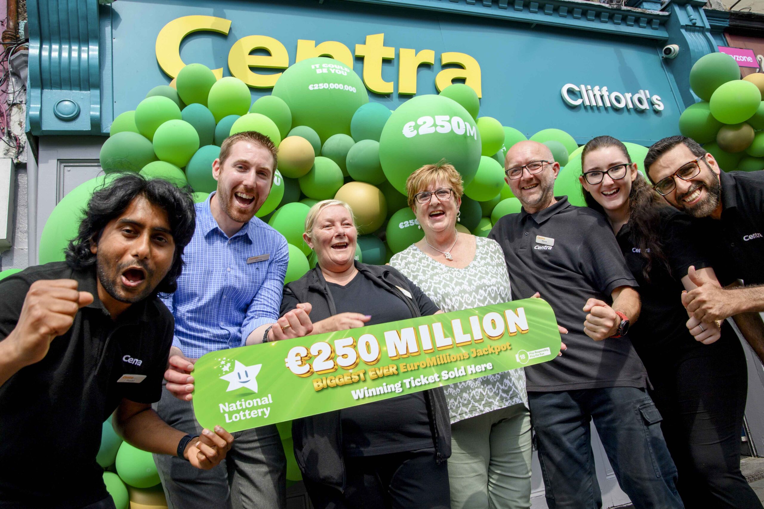 Historic Cork Centra Strikes Gold with Record €250 Million EuroMillions Win