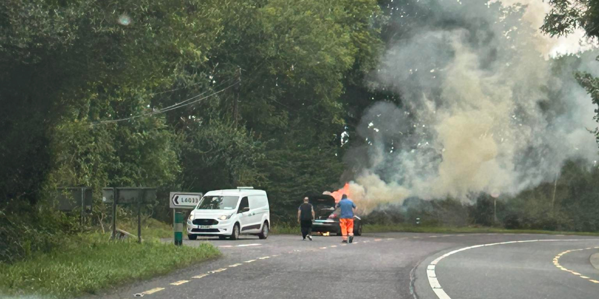 Vehicle Fire Causes Smoke Plume on N71 Between Ballinascarthy and Pedlars Cross
