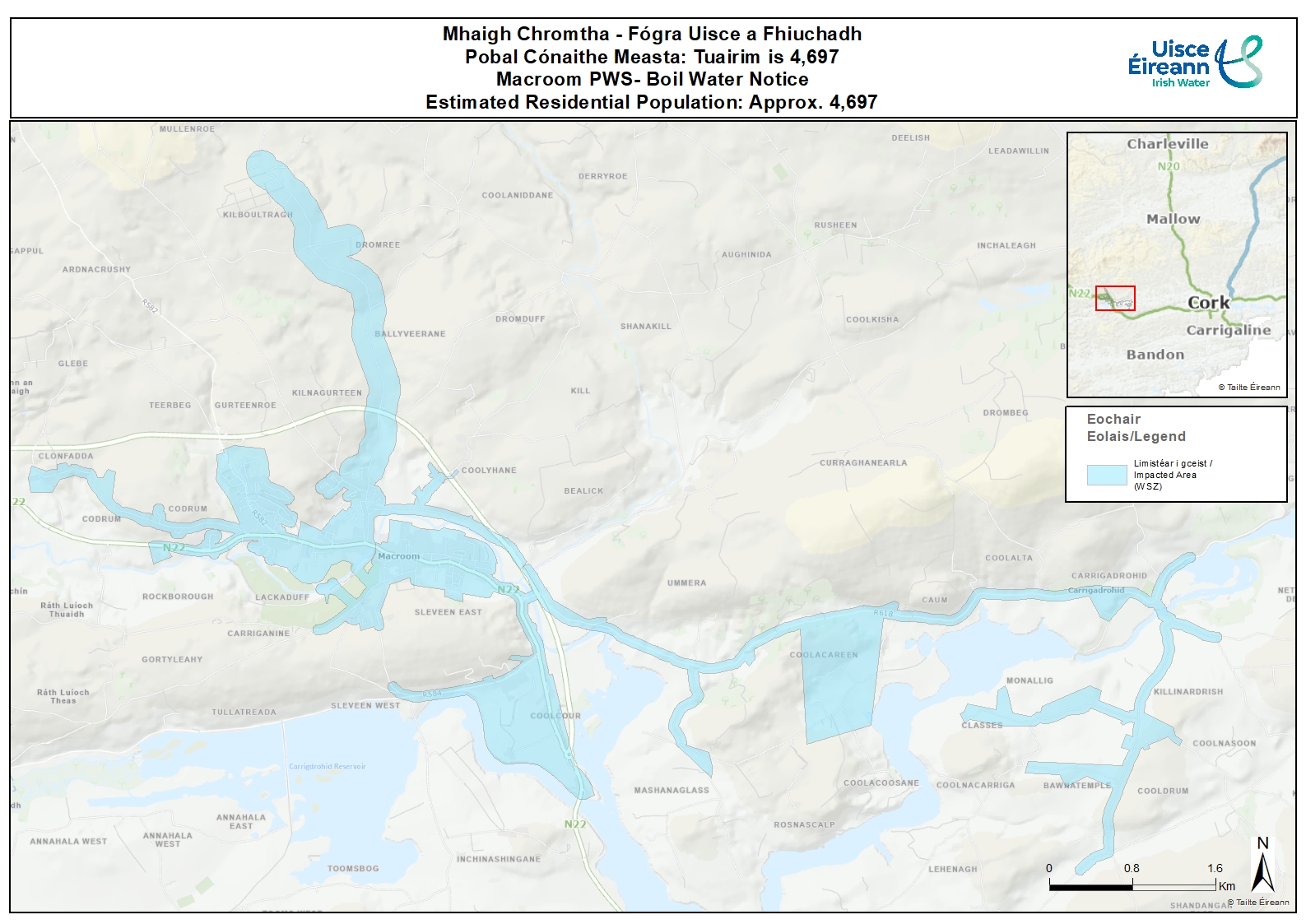 Boil Water Notice Issued for 4,697 Macroom Residents Due to Treatment Plant Issues