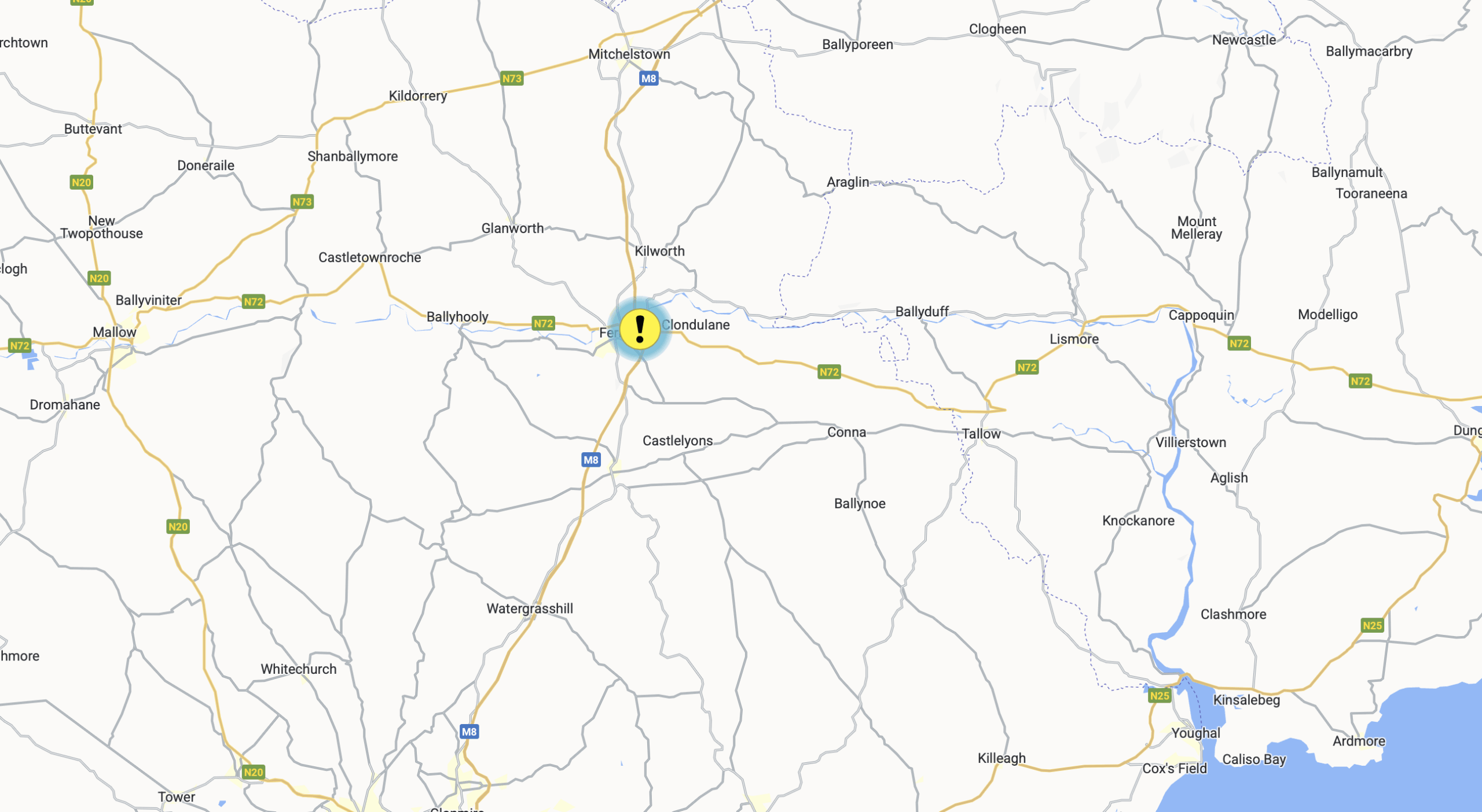Animals on M8 Northbound Near Fermoy