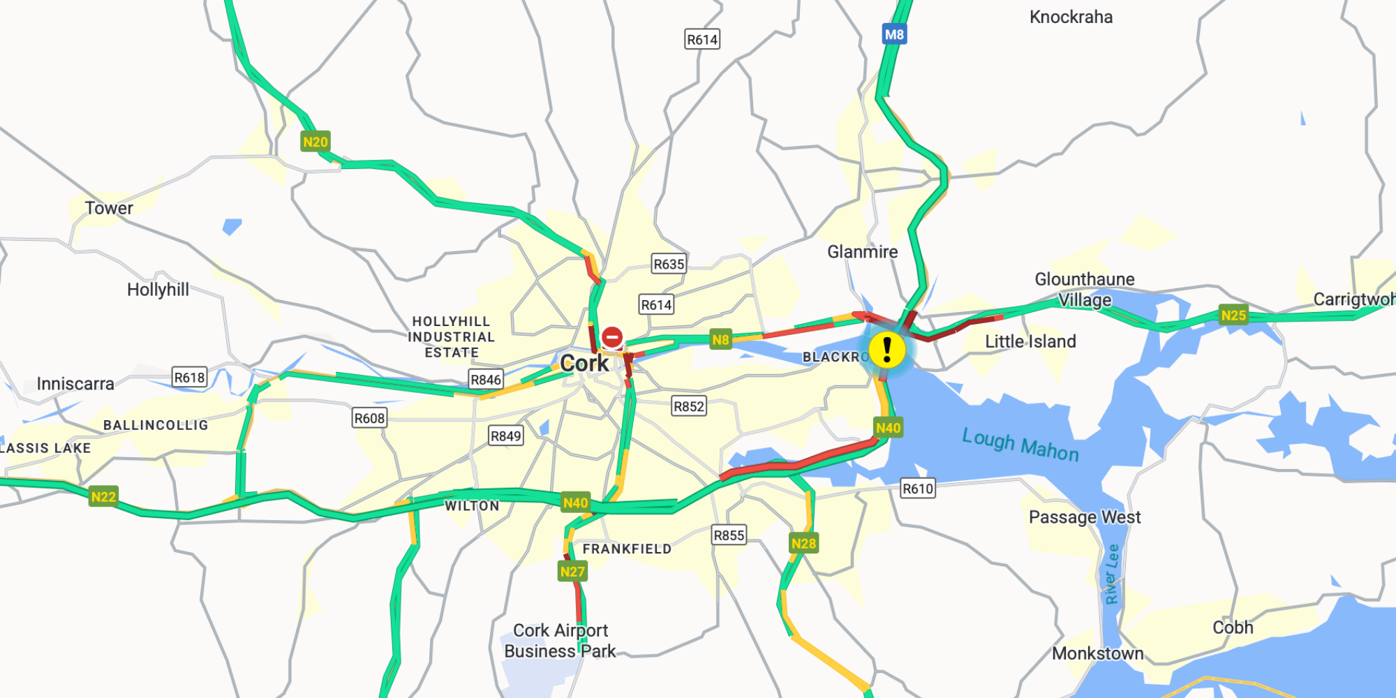 Multi-Vehicle Collision on N40 Westbound at Jack Lynch Tunnel