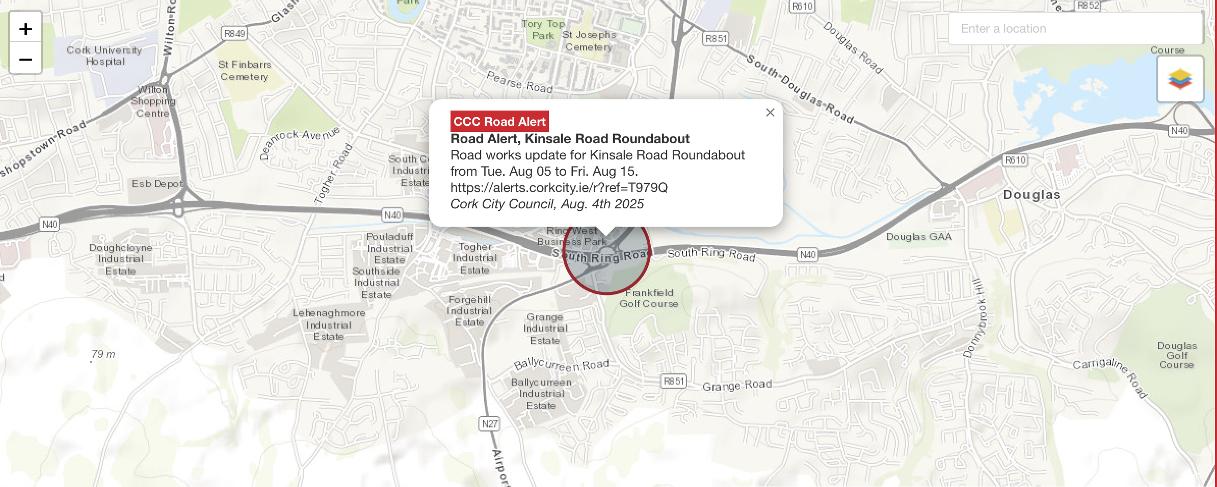 Kinsale Road Roundabout Closed Until 05:30