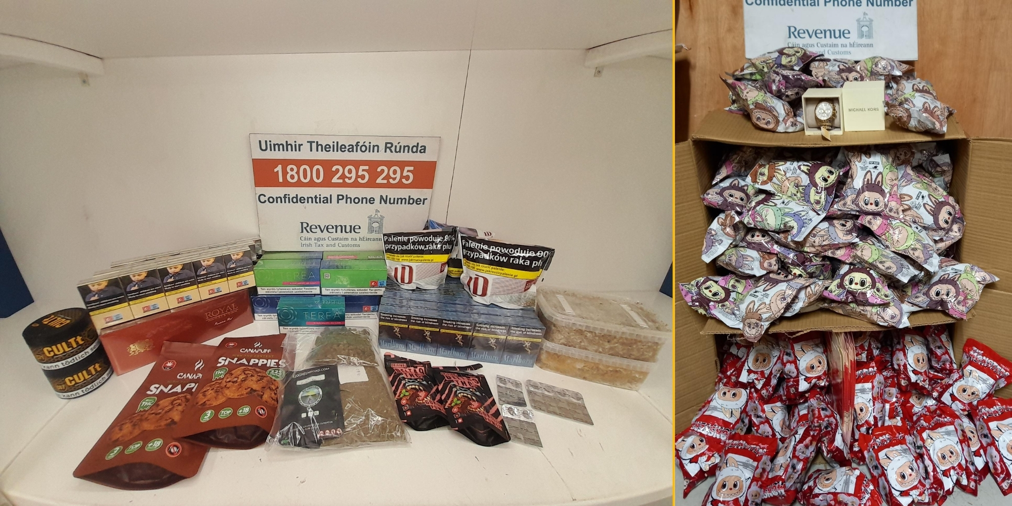 Revenue Seizes €289,000 Worth of Drugs, Counterfeit Goods and Contraband in Major Week-Long Operation