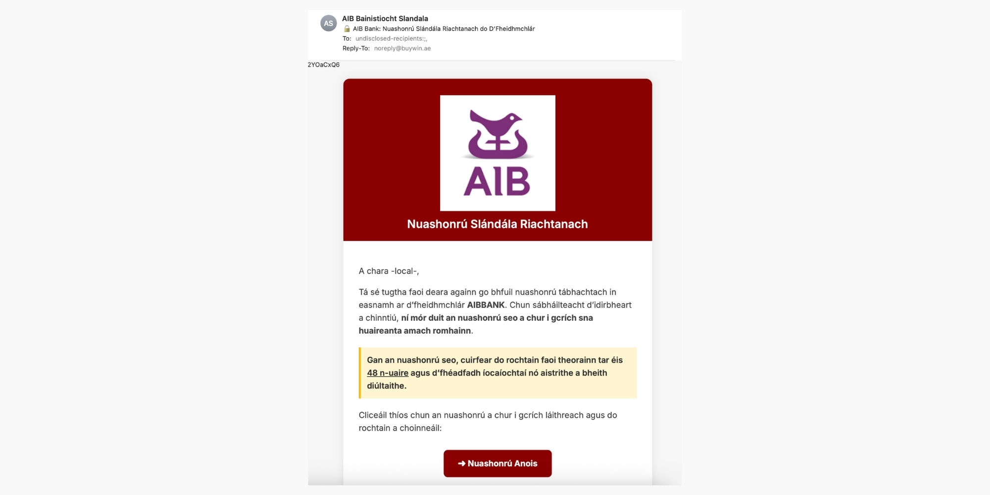 AIB Customers Targeted by Sophisticated Irish-Language Phishing Scam