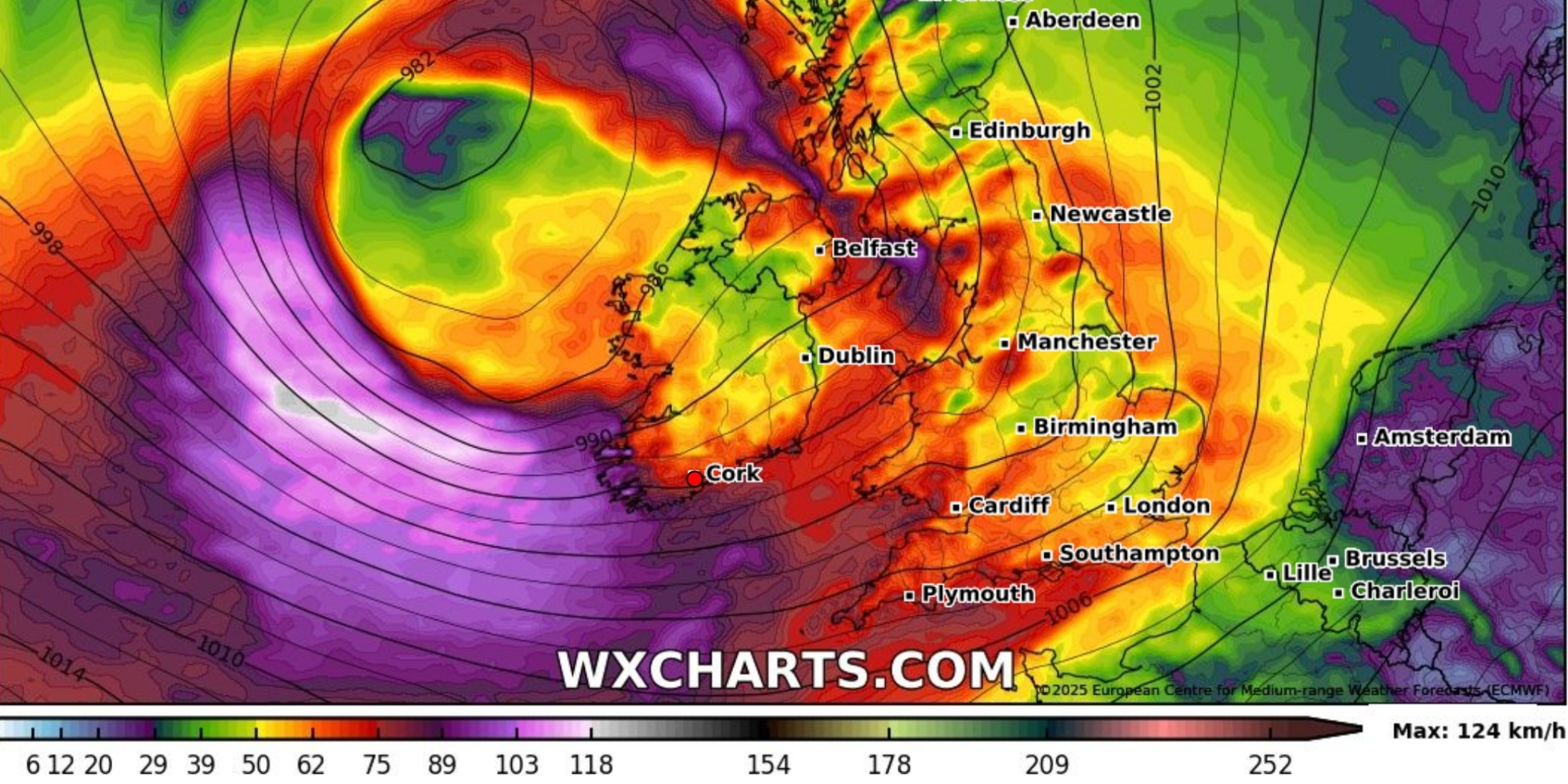 Heavy Rain and Strong Winds Forecast for Cork Tomorrow